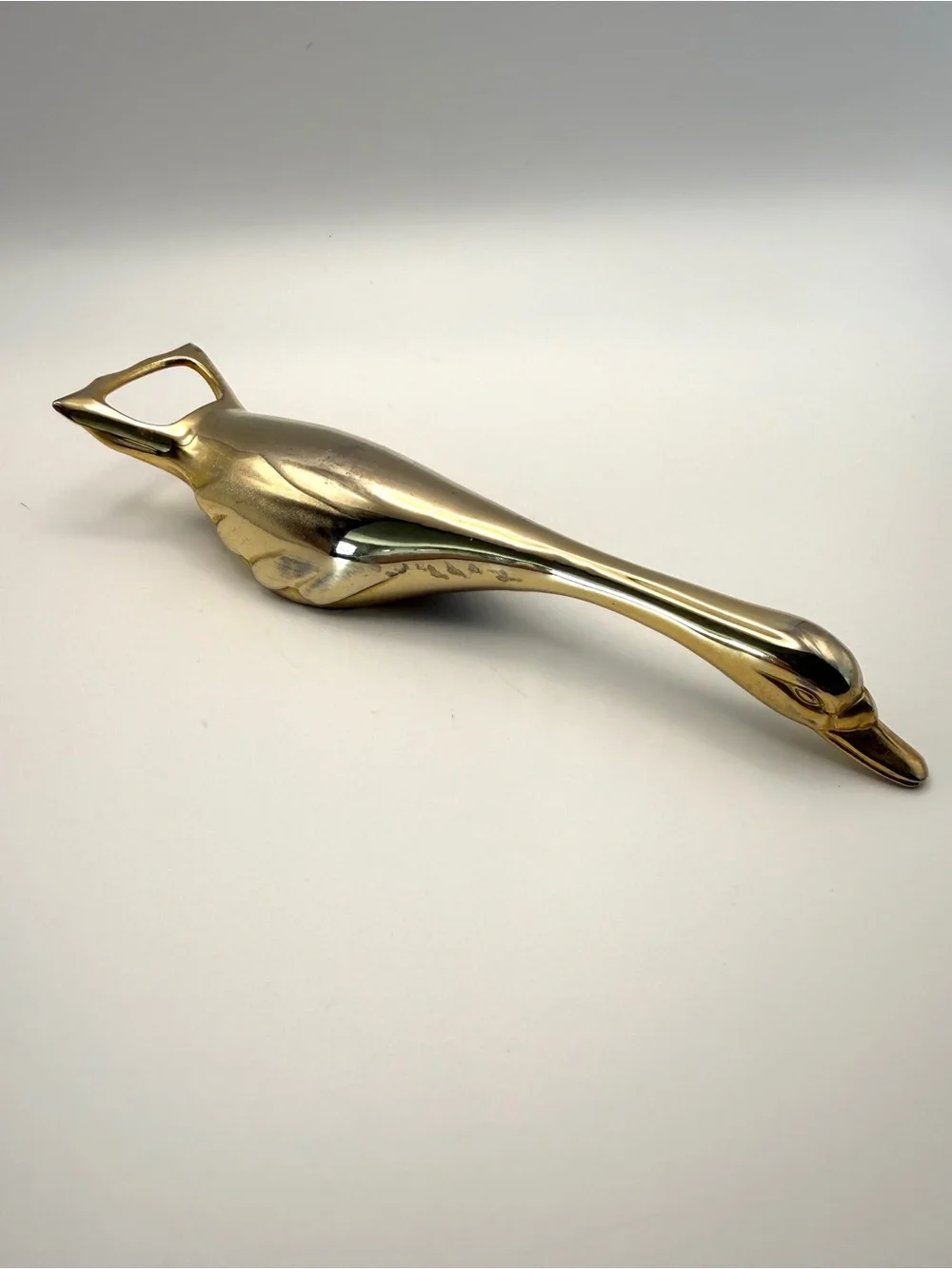 Brass Golden Goose Bottle Opener MCM Vintage Barware